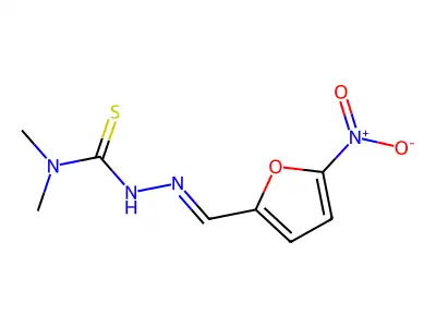 1,1-Dimethyl-3-[(5-nitrofuran-2-yl)methylideneamino]thiourea structure
