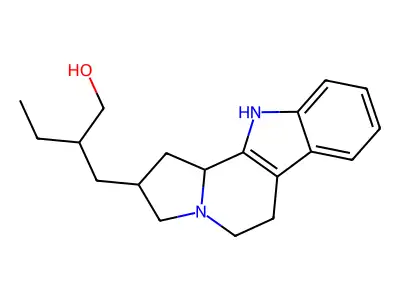 1H-Indolizino[8,7-b]indole-2-propanol, beta-ethyl-2,3,5,6,11,11b-hexahydro- structure