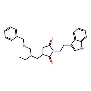 Succinimide, 2-[2-[(benzyloxy)methyl]butyl]-N-(2-indol-3-ylethyl)- structure