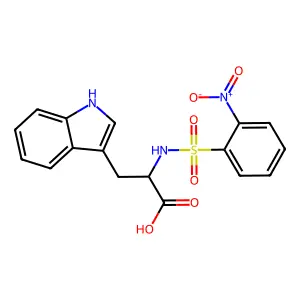 (R)-3-(1H-Indol-3-yl)-2-(2-nitrophenylsulfonamido)propanoic acid structure