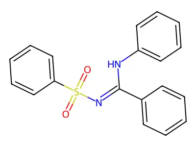 N-(Phenyl-phenylamino-methylene)-benzenesulfonamide structure
