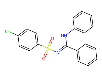 4-Chloro-N-(phenyl-phenylamino-methylene)-benzenesulfonamide structure