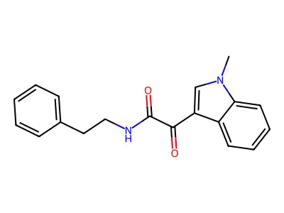2-(1-methyl-1H-indol-3-yl)-2-oxo-N-(2-phenylethyl)acetamide structure