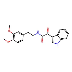 N-[2-(3,4-dimethoxyphenyl)ethyl]-2-(1H-indol-3-yl)-2-oxoacetamide structure