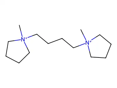 Pyrrolidinium, 1,1'-(1,4-butanediyl)bis[1-methyl- structure