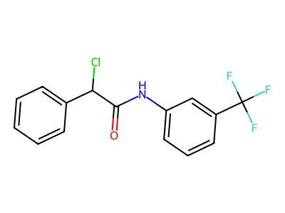 2-chloro-2-phenyl-N-[3-(trifluoromethyl)phenyl]acetamide structure