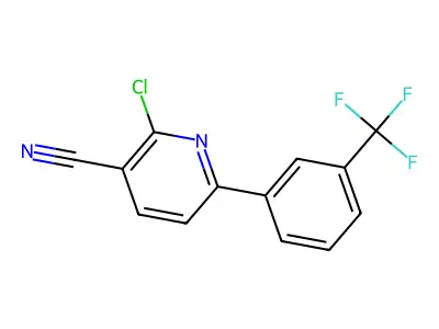 2-Chloro-6-[3-(trifluoromethyl)phenyl]pyridine-3-carbonitrile structure