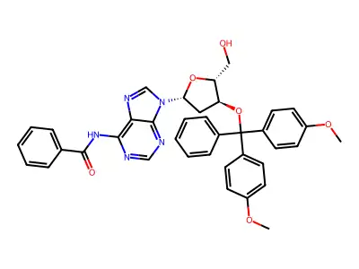 N6-Benzoyl-3'-O-(4,4'-dimethoxytrityl)-2'-deoxyadenosine structure