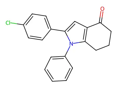 2-(4-chlorophenyl)-1-phenyl-1,5,6,7-tetrahydro-4H-indol-4-one structure