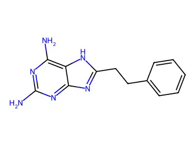 8-phenethyl-7H-purine-2,6-diamine structure