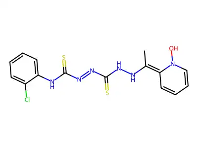 Carbonothioic dihydrazide, N''-(((2-chlorophenyl)amino)thioxomethyl)-N'''-((1E)-1-(1-oxido-2-pyridinyl)ethylidene)- structure