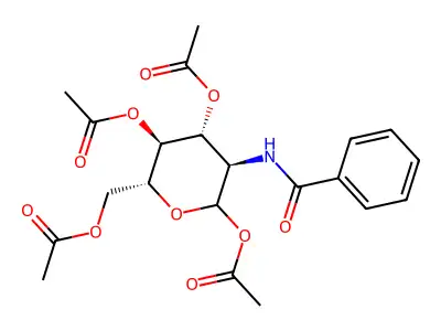1,3,4,6-Tetra-O-acetyl-2-(benzoylamino)-2-deoxyhexopyranose structure