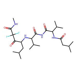 Isovaleryl-valyl-valyl-4-amino-2,2-difluoro-N,6-dimethyl-3-oxoheptanamide structure