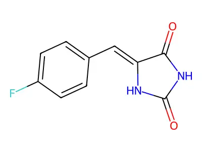 5-[1-(4-Fluoro-phenyl)-meth-(Z)-ylidene]-imidazolidine-2,4-dione structure