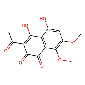 3-Acetyl-4,5-dihydroxy-7,8-dimethoxynaphthalene-1,2-dione structure