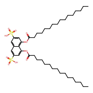 1,5-Dihexadecanoyloxy-2,7-naphthalenedisulfonic acid structure