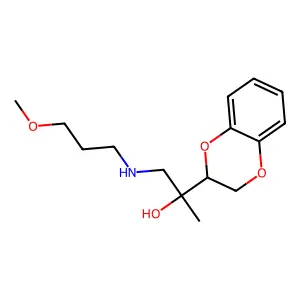 1,4-Benzodioxan-2-methanol, alpha-(((3-methoxypropyl)amino)methyl)-alpha-methyl- structure