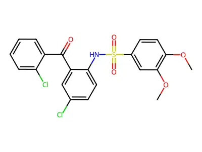 N-(4-Chloro-2-(2-chlorobenzoyl)phenyl)-3,4-dimethoxybenzenesulfonamide structure