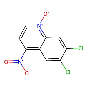 6,7-Dichloro-4-nitro-1-oxidoquinolin-1-ium structure