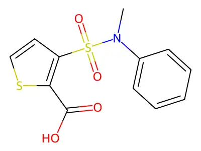 2-Thiophenecarboxylic acid, 3-((methylphenylamino)sulfonyl)- structure