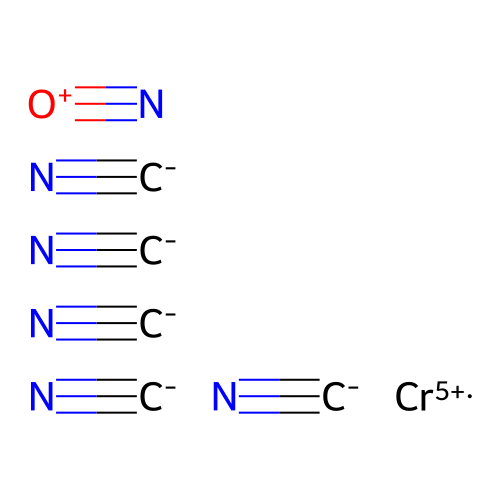 Tripotassium pentacyanonitrosylchromate(3-) structure