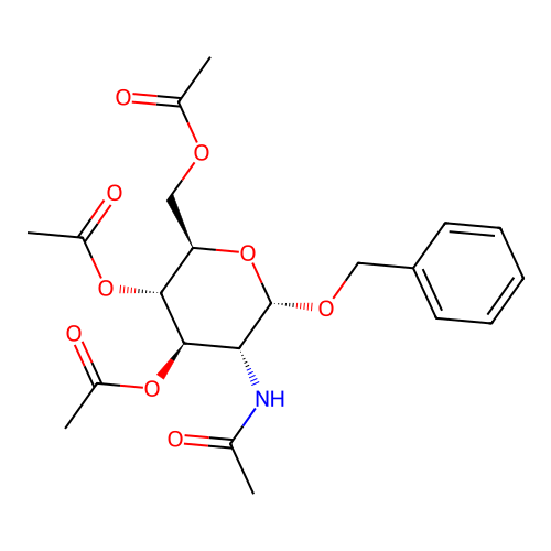 Benzyl-2-acetamido-2-deoxy-3,4,6-tri-O-acetyl-a-D-glucopyranoside structure