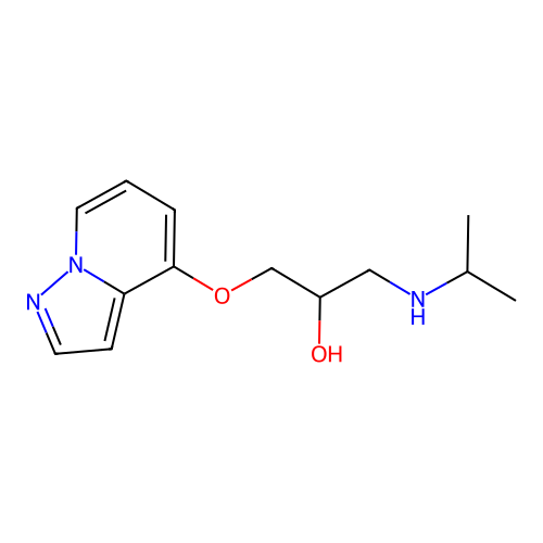 2-Propanol, 1-[(1-methylethyl)amino]-3-(pyrazolo[1,5-a]pyridin-4-yloxy)- structure