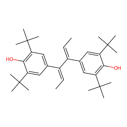 Phenol, 4,4'-(1,2-diethylidene-1,2-ethanediyl)bis(2,6-bis(1,1-dimethylethyl)- structure