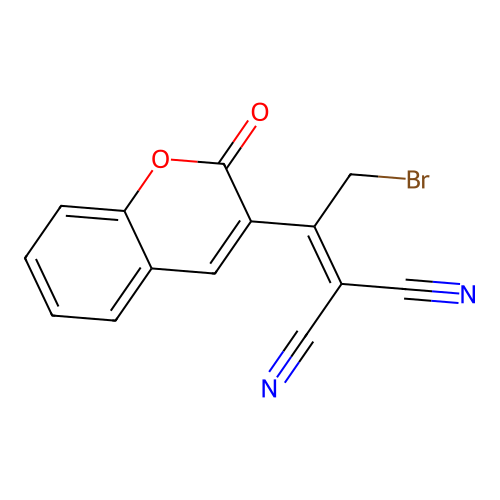 2-[2-Bromo-1-(2-oxochromen-3-yl)ethylidene]propanedinitrile structure