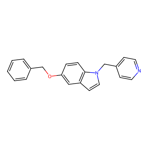 1H-Indole, 5-(phenylmethoxy)-1-(4-pyridinylmethyl)- structure