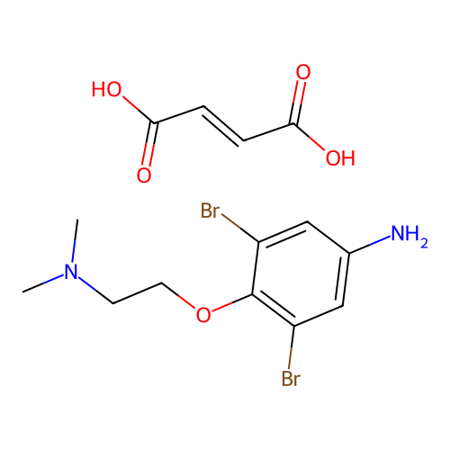 3,5-Dibromo-beta-dimethylamino-p-phenetidine maleic acid structure