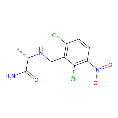 (S)-2-[[(2,6-dichloro-3-nitrophenyl)methyl]amino]propanamide structure