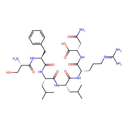 L-Seryl-L-phenylalanyl-L-leucyl-L-leucyl-L-arginyl-L-asparagine structure