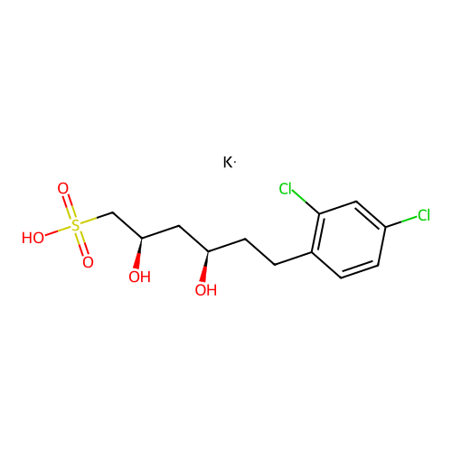 6-(2,4-Dichlorophenyl)-2,4-dihydroxyhexane-1-sulfonic acid structure