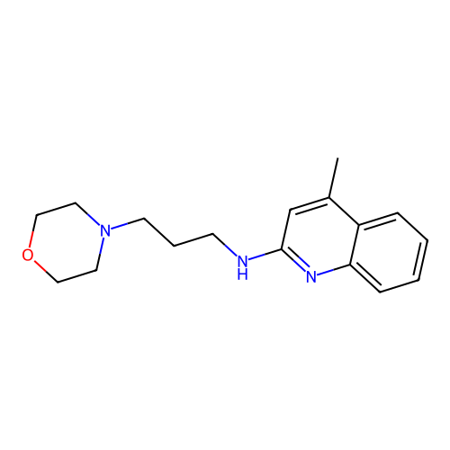 2-Quinolinamine, 4-methyl-N-[3-(4-morpholinyl)propyl]- structure