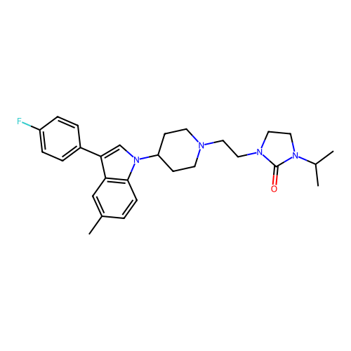 2-imidazolidinone,1-[2-[4-[3-(4-fluorophenyl)-5-methyl-1h-indol-1-yl]-1-piperidinyl]ethyl]-3-(1-methylethyl)- structure