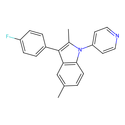 1h-Indole,3-(4-fluorophenyl)-2,5-dimethyl-1-(4-pyridinyl)- structure