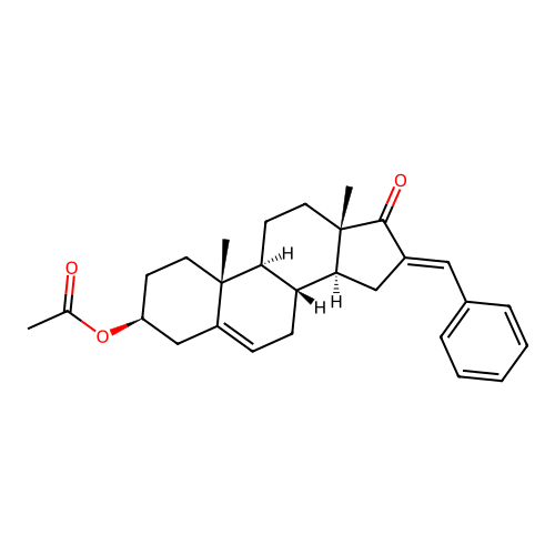 [(3S,8R,9S,10R,13S,14S,16E)-16-benzylidene-10,13-dimethyl-17-oxo-2,3,4,7,8,9,11,12,14,15-decahydro-1H-cyclopenta[a]phenanthren-3-yl] acetate structure