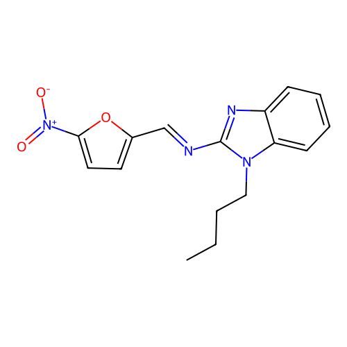 Benzimidazole, 1-butyl-2-(5-nitro-2-furfurylidenamino)- structure