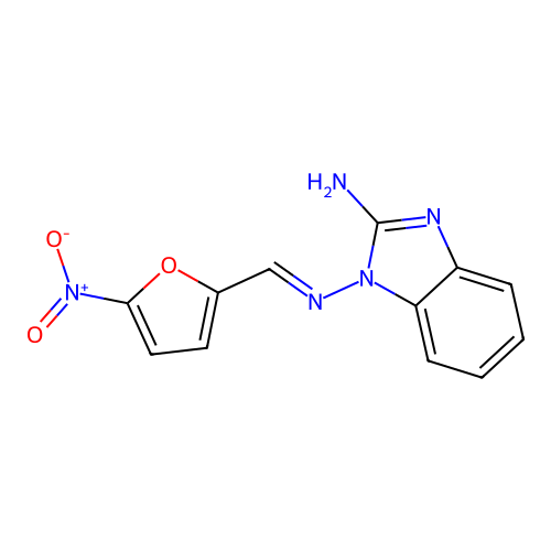 N~1~-[(E)-(5-nitrofuran-2-yl)methylidene]-1H-benzimidazole-1,2-diamine structure