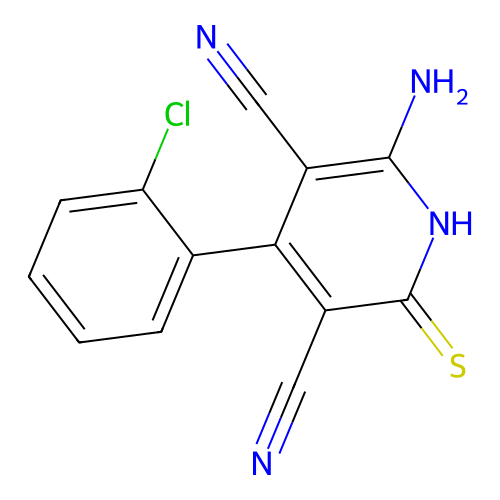 6-Amino-4-(2-chlorophenyl)-2-thioxo-1,2-dihydropyridine-3,5-dicarbonitrile structure