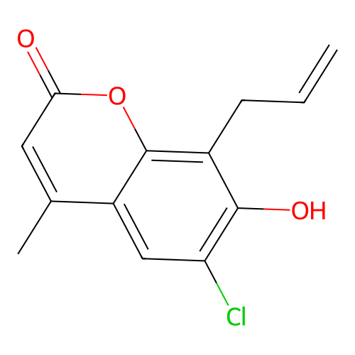 8-allyl-6-chloro-7-hydroxy-4-methyl-2H-chromen-2-one structure