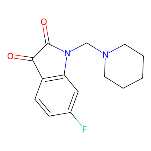 1H-Indole-2,3-dione, 6-fluoro-1-(1-piperidinylmethyl)- structure
