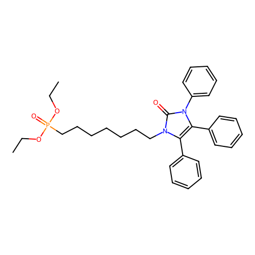 Diethyl 7-(3,4,5-triphenyl-2-oxo-2,3-dihydroimidazol-1-yl)heptanephosphonate structure