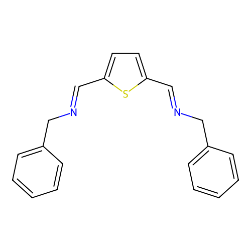 N-benzyl-1-[5-(benzyliminomethyl)thiophen-2-yl]methanimine structure