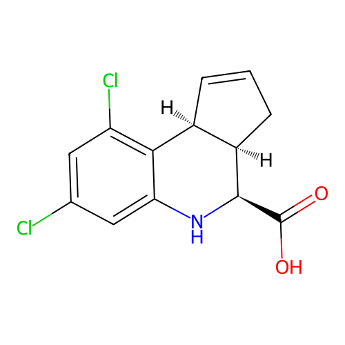 (3aR,4S,9bS)-7,9-dichloro-3a,4,5,9b-tetrahydro-3H-cyclopenta[c]quinoline-4-carboxylic acid structure