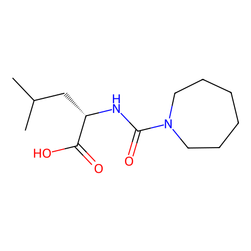 (2S)-2-(azepane-1-carbonylamino)-4-methylpentanoic acid structure