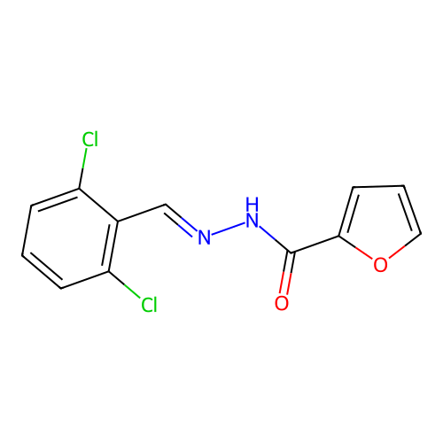 N'-[(E)-(2,6-dichlorophenyl)methylidene]furan-2-carbohydrazide structure
