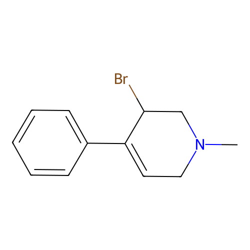 3-bromo-1-methyl-4-phenyl-3,6-dihydro-2H-pyridine structure