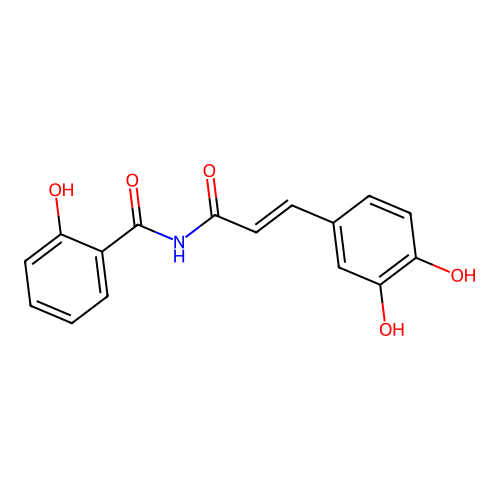 (E)-N-(3-(3,4-dihydroxyphenyl)acryloyl)-2-hydroxybenzamide structure